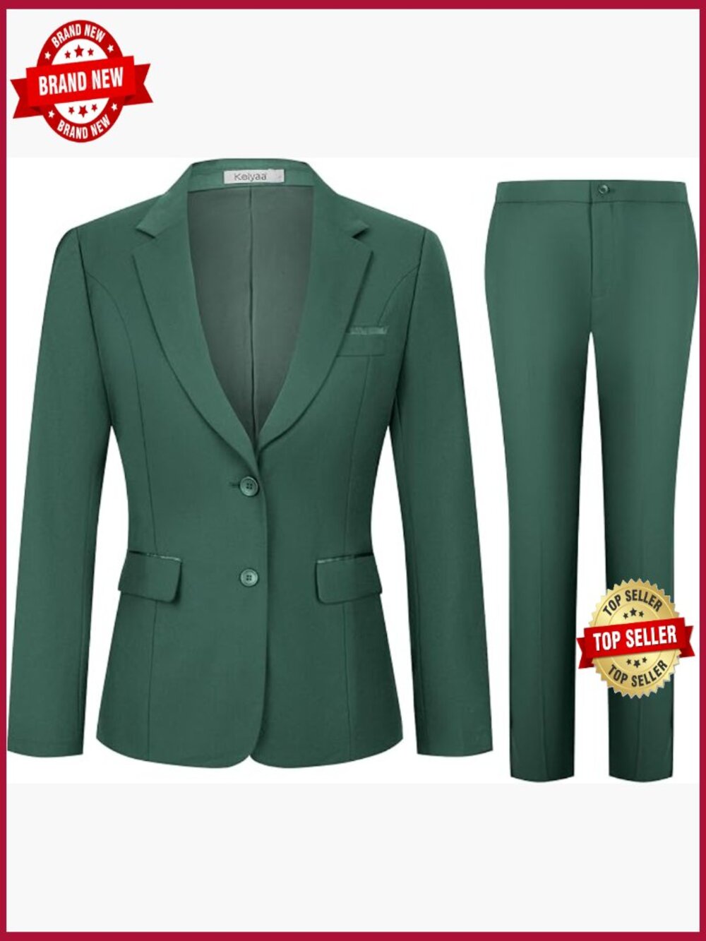 2 Piece Business Pantsuit Blazer Set Slim Fit Office Wear